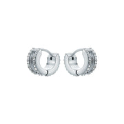 ted baker rosie: crystal roll huggie earrings silver tone clear crystal