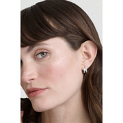 ted baker rosie: crystal roll huggie earrings silver tone clear crystal