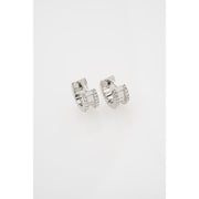 ted baker rosie: crystal roll huggie earrings silver tone clear crystal