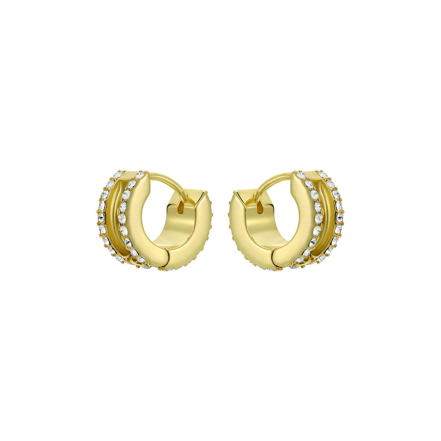 ted baker rosie: crystal roll huggie earrings gold tone clear crystal