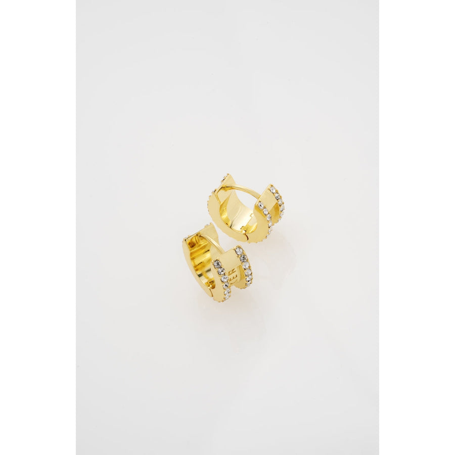 ted baker rosie: crystal roll huggie earrings gold tone clear crystal