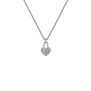 ted baker paige: pave crystal padlock pendant necklace silver tone clear crystal