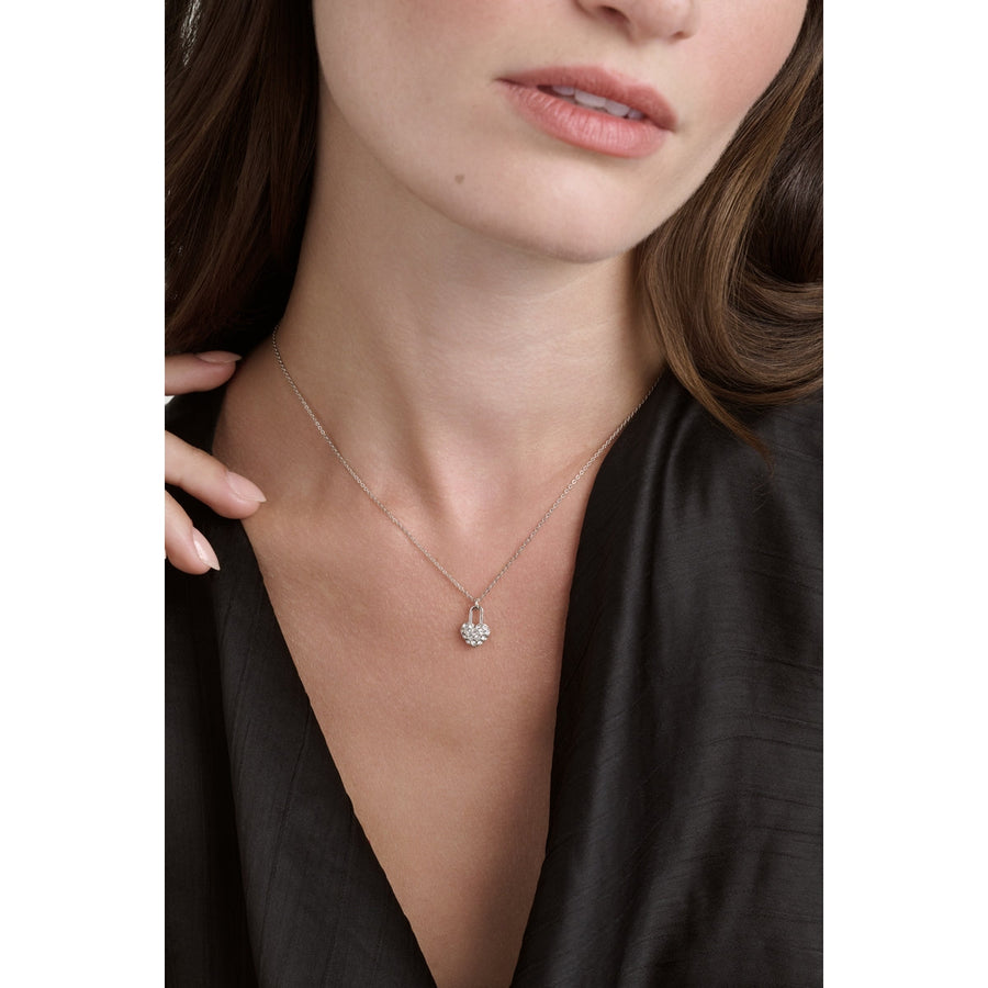 ted baker paige: pave crystal padlock pendant necklace silver tone clear crystal