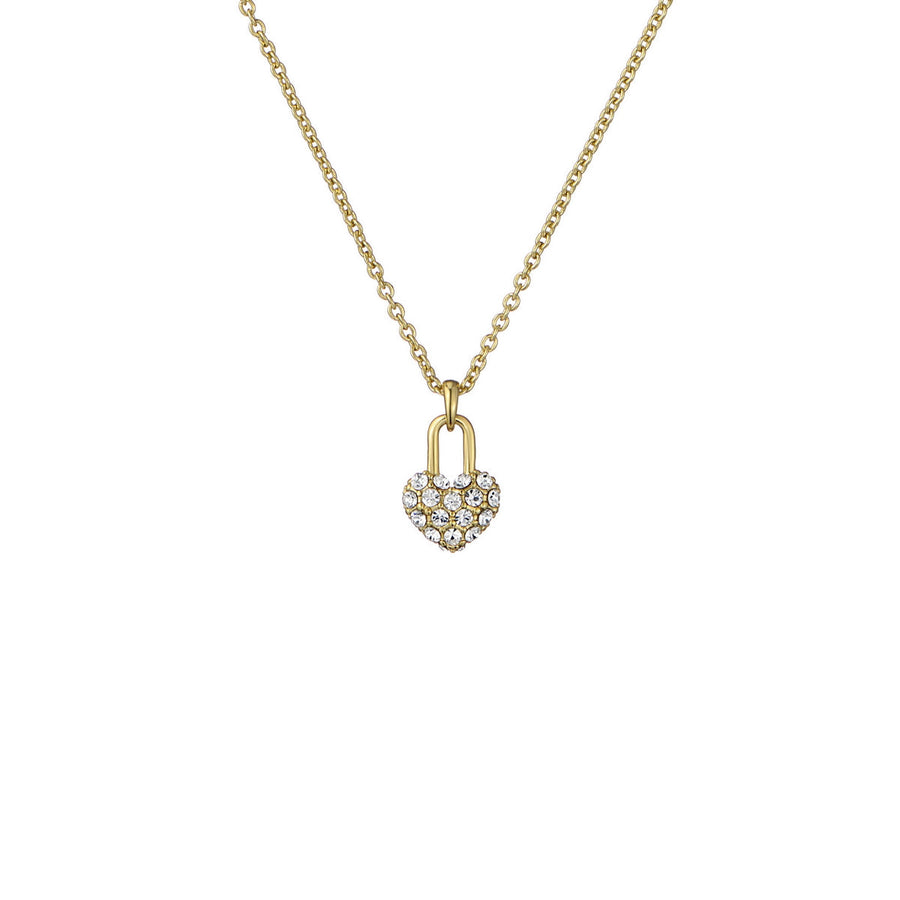ted baker paige: pave crystal padlock pendant necklace gold tone clear crystal