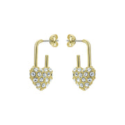 ted baker payton: pave crystal padlock drop earrings gold tone clear crystal