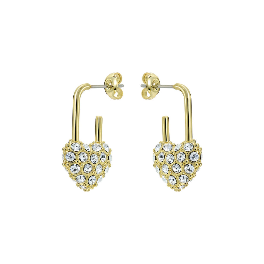ted baker payton: pave crystal padlock drop earrings gold tone clear crystal