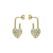 ted baker payton: pave crystal padlock drop earrings gold tone clear crystal