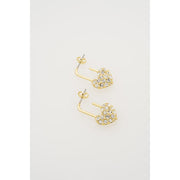 ted baker payton: pave crystal padlock drop earrings gold tone clear crystal