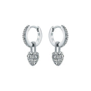 ted baker pari: pave crystal padlock huggie earrings silver tone clear crystal