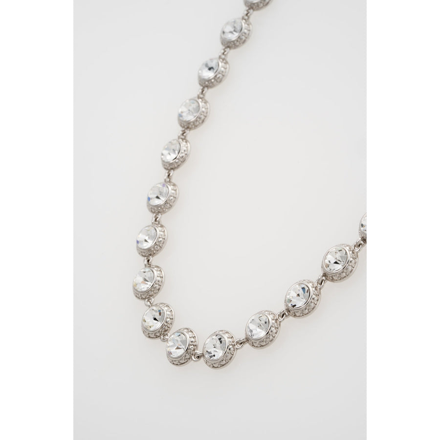 ted baker solanna: solitaire sparkle crystal chain necklace silver tone clear crystal