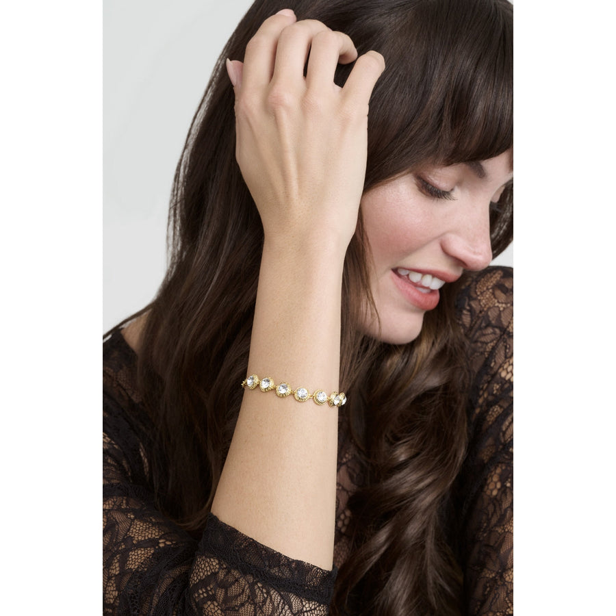 ted baker solace: solitaire sparkle crystal adjustable bracelet gold tone clear crystal