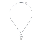 ted baker imogen: icon charm heart bow pearl drop pendant necklace