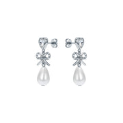 ted baker ivy: icon charm heart bow pearl drop earrings
