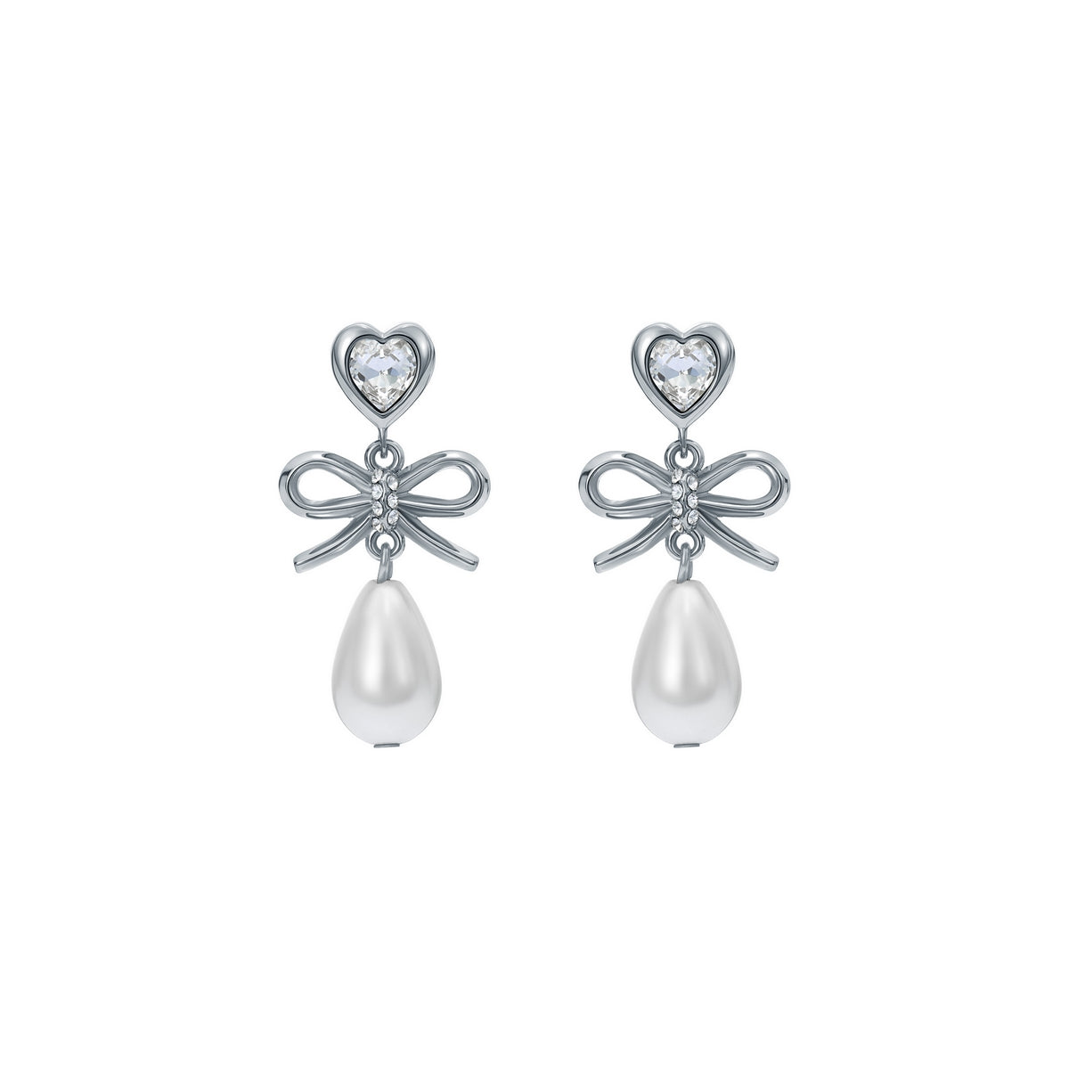 ted baker ivy: icon charm heart bow pearl drop earrings