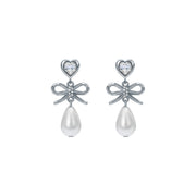 ted baker ivy: icon charm heart bow pearl drop earrings