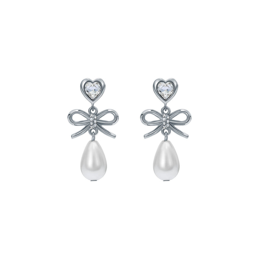 ted baker ivy: icon charm heart bow pearl drop earrings