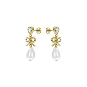 ted baker ivy: icon charm heart bow pearl drop earrings