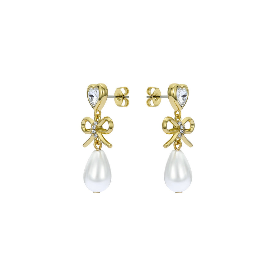 ted baker ivy: icon charm heart bow pearl drop earrings