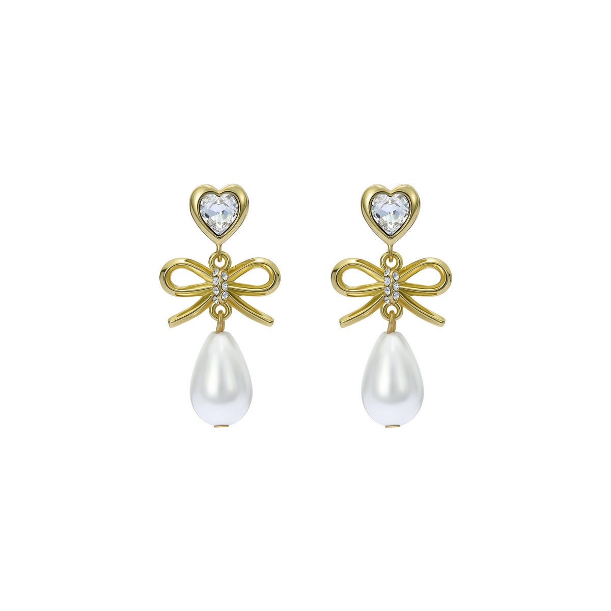 ted baker ivy: icon charm heart bow pearl drop earrings