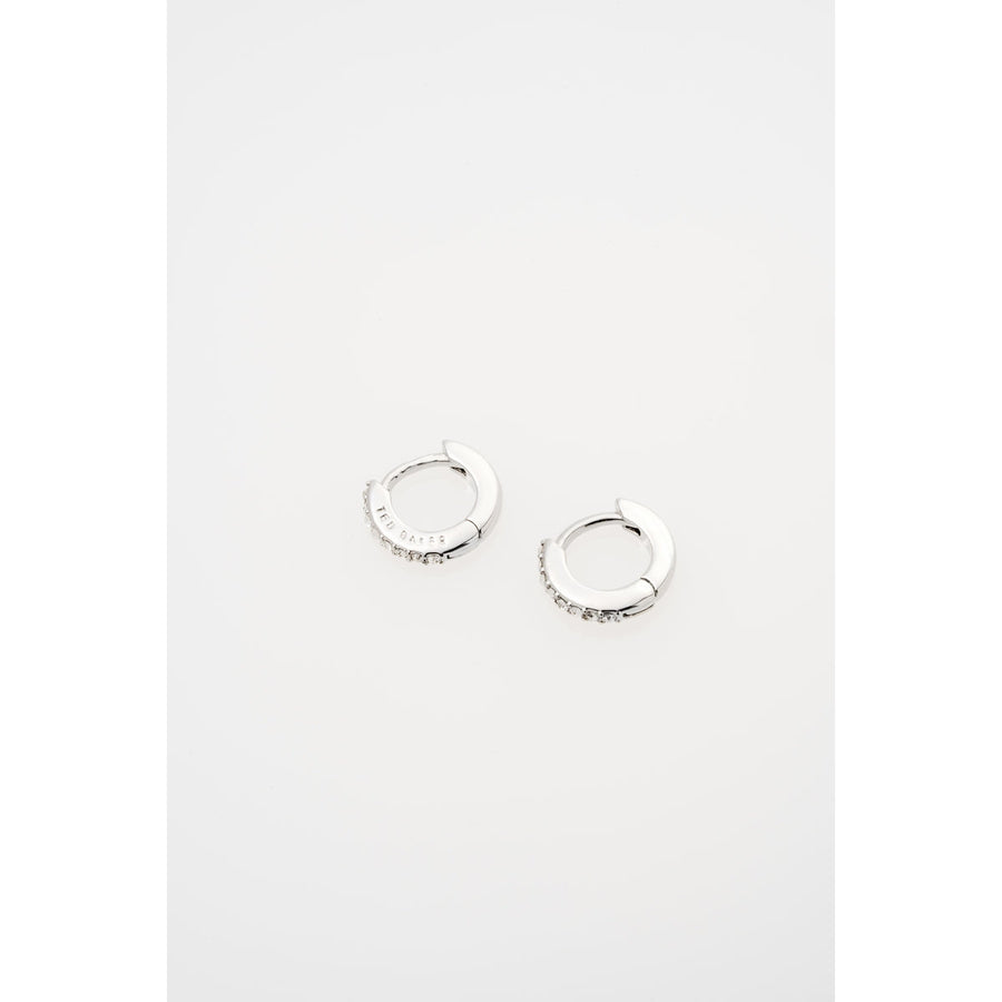 ted baker hettie: crystal hoop earrings (10mm)  silver tone clear crystal