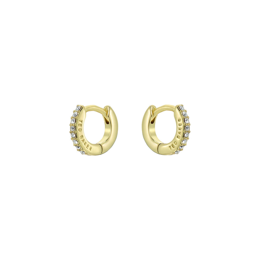 ted baker hettie: crystal hoop earrings (10mm)  gold tone clear crystal