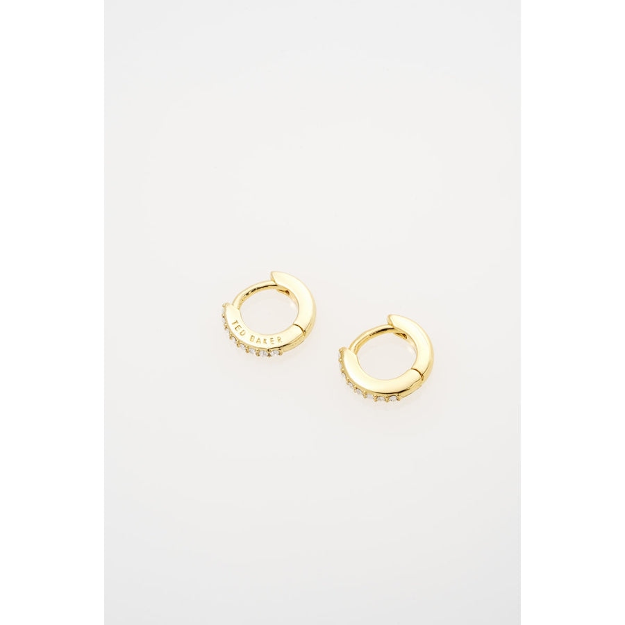 ted baker hettie: crystal hoop earrings (10mm)  gold tone clear crystal