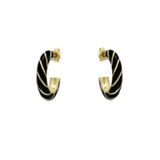 ted baker trinna: twist enamel gold tone hoop earrings