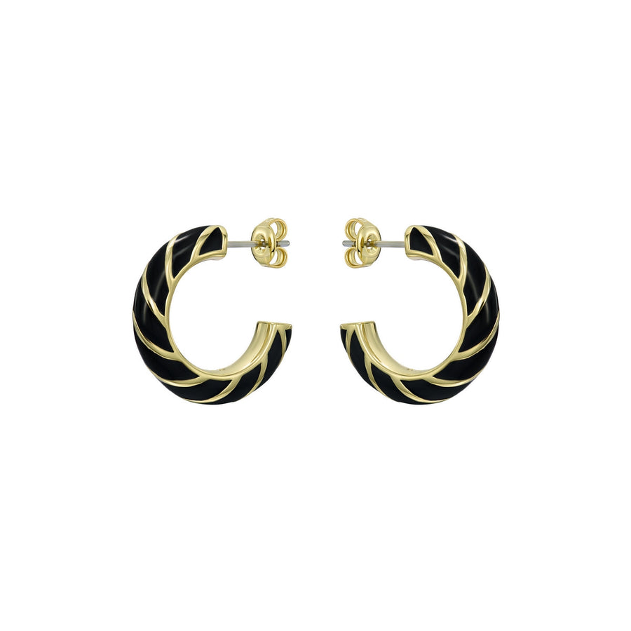 ted baker trinna: twist enamel gold tone hoop earrings