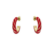 ted baker trinna: twist enamel gold tone hoop earrings