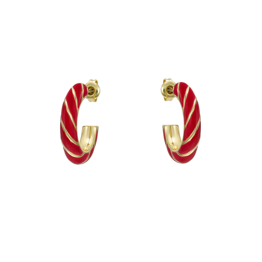 ted baker trinna: twist enamel gold tone hoop earrings