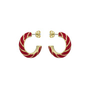ted baker trinna: twist enamel gold tone hoop earrings