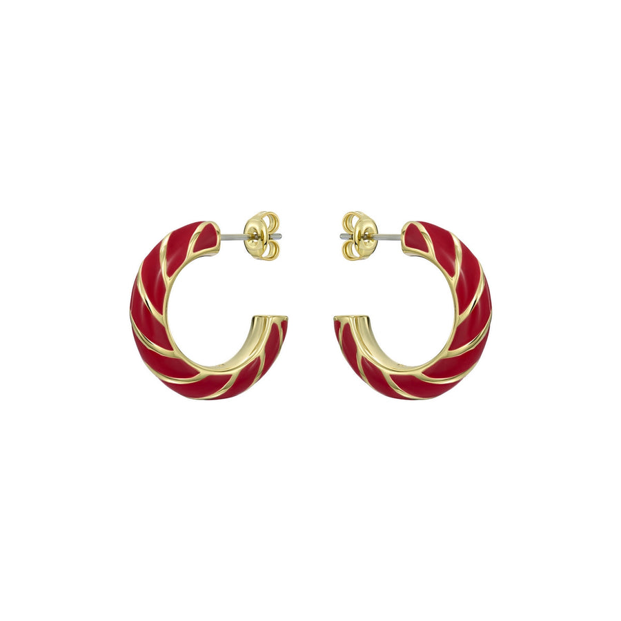 ted baker trinna: twist enamel gold tone hoop earrings