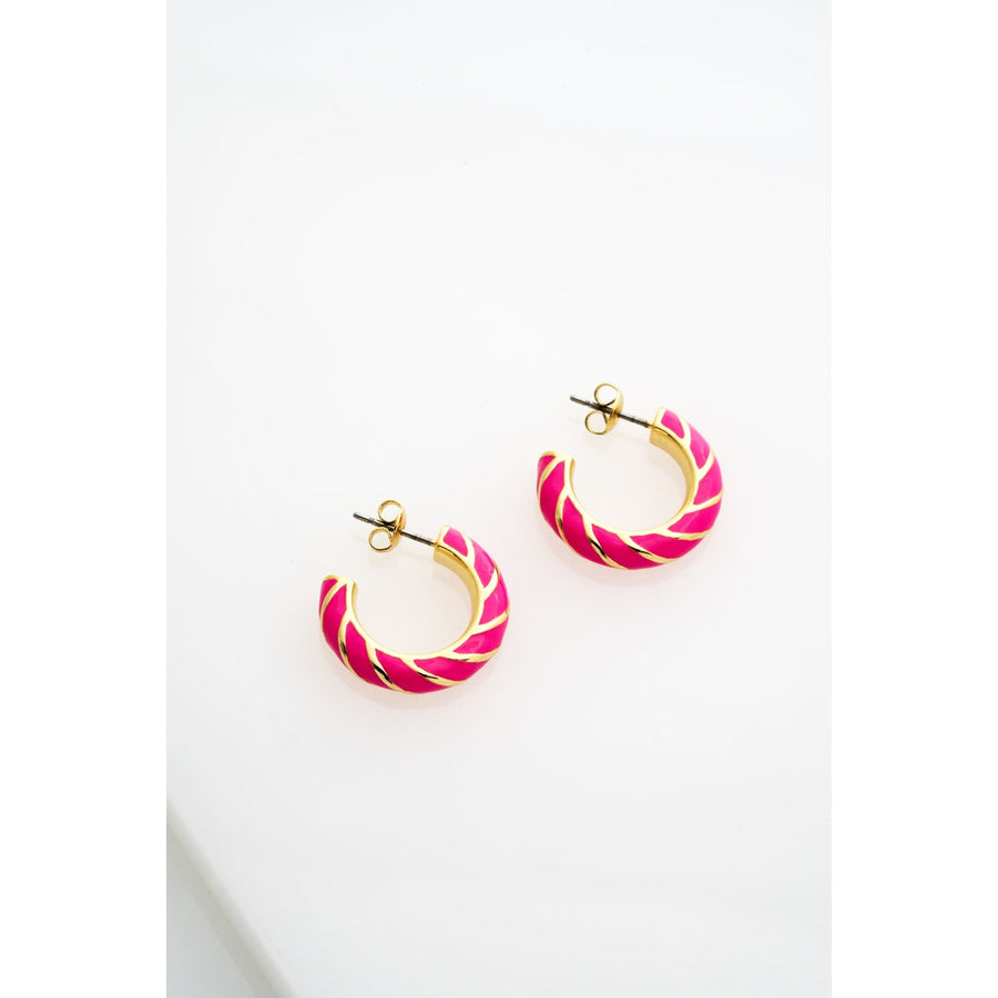 ted baker trinna: twist enamel hoop earrings