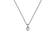 ted baker harlow: mini crystal heart pendant necklace  silver tone clear crystal