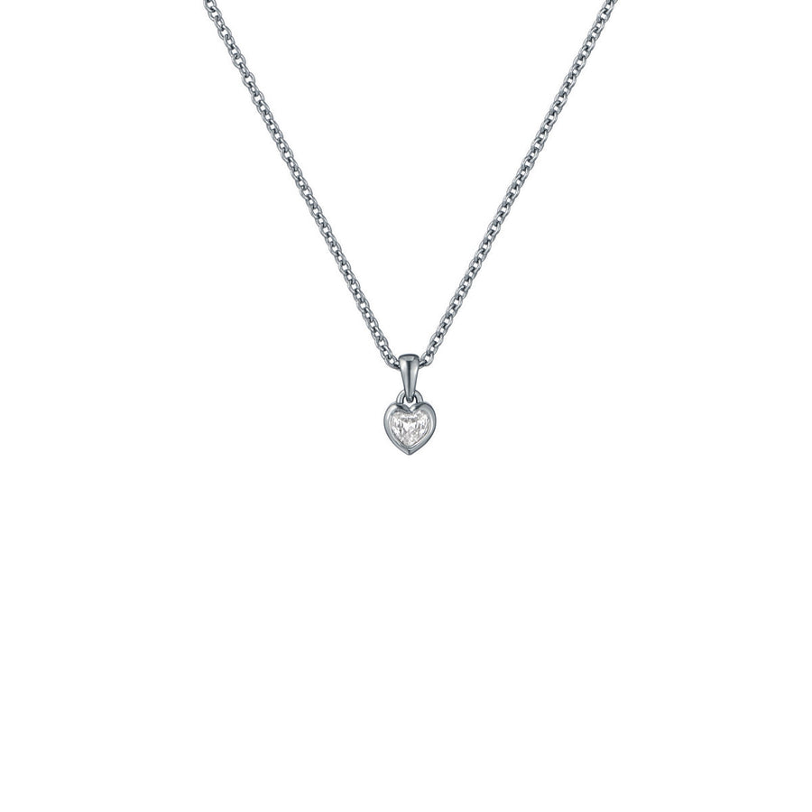 ted baker harlow: mini crystal heart pendant necklace  silver tone clear crystal