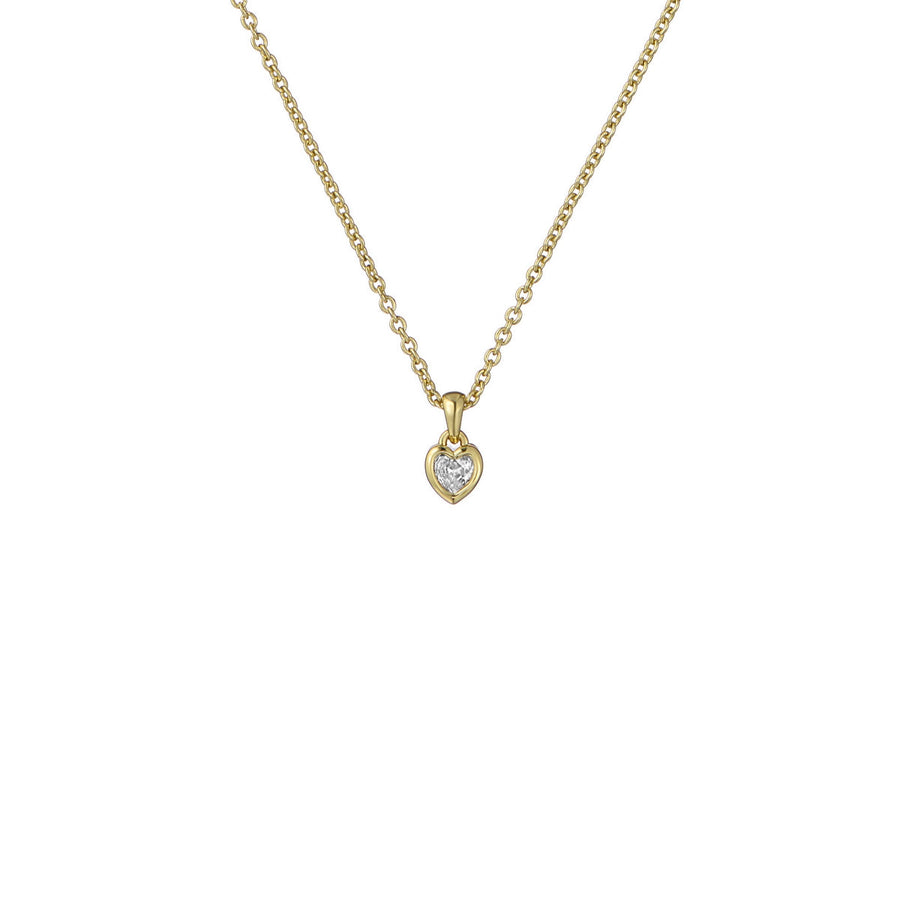 ted baker harlow: mini crystal heart pendant necklace  gold tone clear crystal