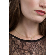 ted baker harlow: mini crystal heart pendant necklace  gold tone clear crystal