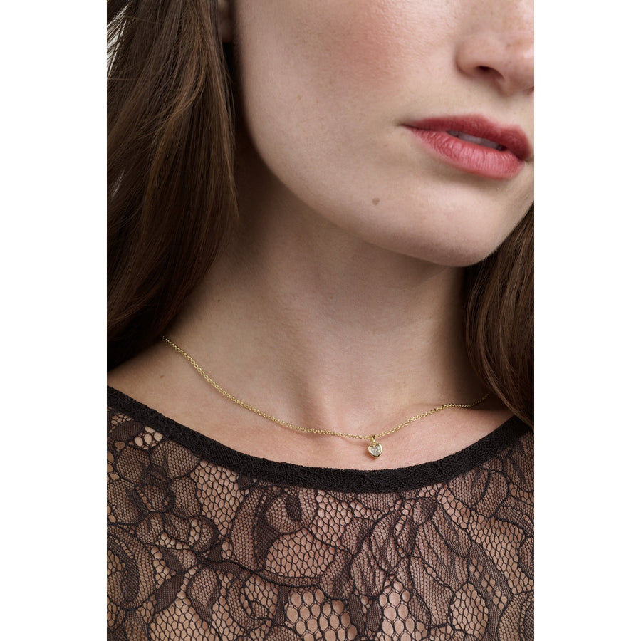 ted baker harlow: mini crystal heart pendant necklace  gold tone clear crystal