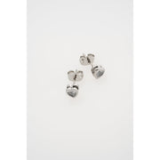 ted baker harmony: mini crystal heart stud earrings  silver tone clear crystal