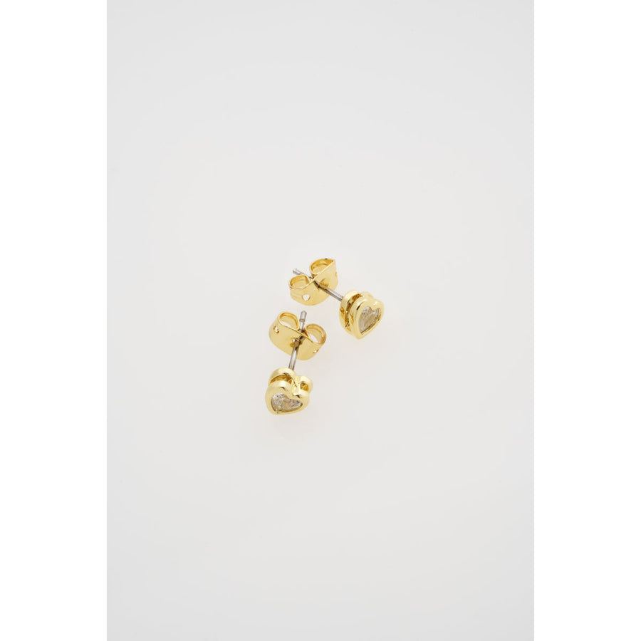 ted baker harmony: mini crystal heart stud earrings gold tone clear crystal