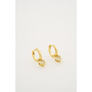 ted baker harper: mini crystal heart huggie earrings gold tone clear crystal