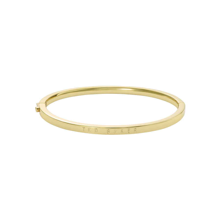ted baker chrishell: logo slim gold tone bangle bracelet