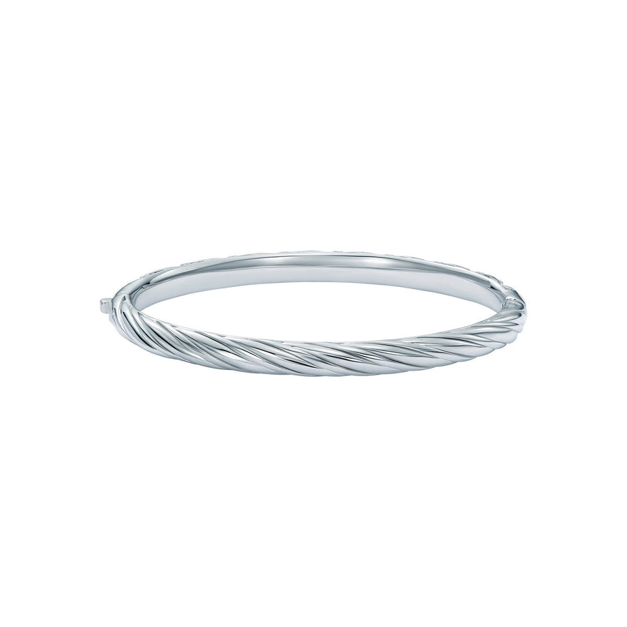 ted baker torvi: crystal twist hinged silver tone bangle bracelet