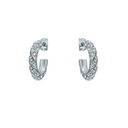 ted baker toni: crystal twist silver tone hoop earrings