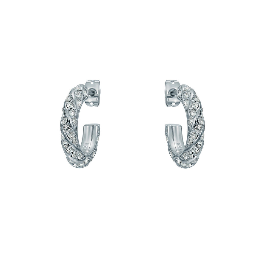 ted baker toni: crystal twist silver tone hoop earrings
