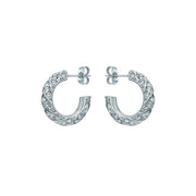 ted baker toni: crystal twist silver tone hoop earrings