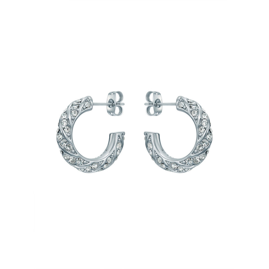 ted baker toni: crystal twist silver tone hoop earrings