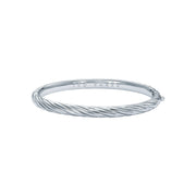 ted baker melissa: metal twist hinged silver tone bangle bracelet