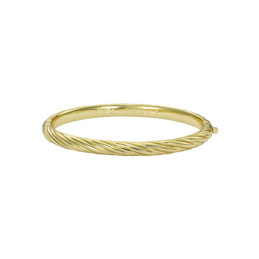 ted baker melissa: metal twist hinged gold tone bangle bracelet
