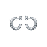 ted baker melanie: metal twist silver tone hoop earrings